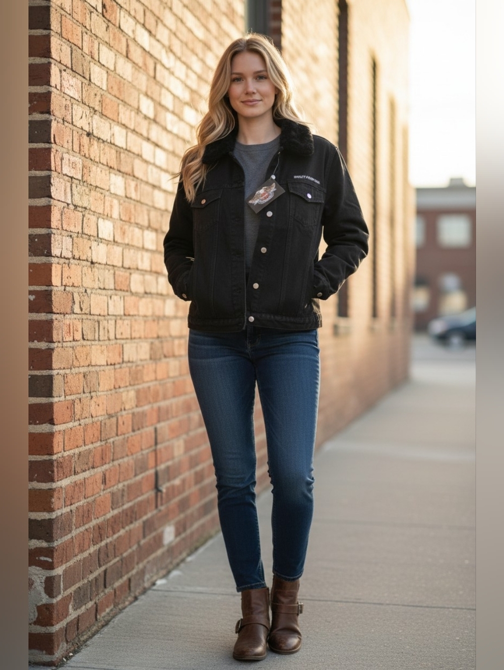 HARLEY-DAVIDSON EMBOSSED DENIM JACKET SIZE 3X